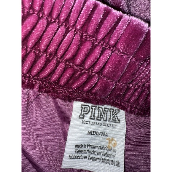 Victoria‎ Secret PINK Velour Shine Logo Full-Zip Crop Hoodie Wide Leg Pants Sz M - Picture 14 of 14